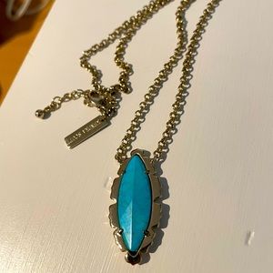 Kendra Scott Vintage Luna Necklace Gold and Turquoise